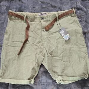 Primark Olive Shorts with Braided Belt
